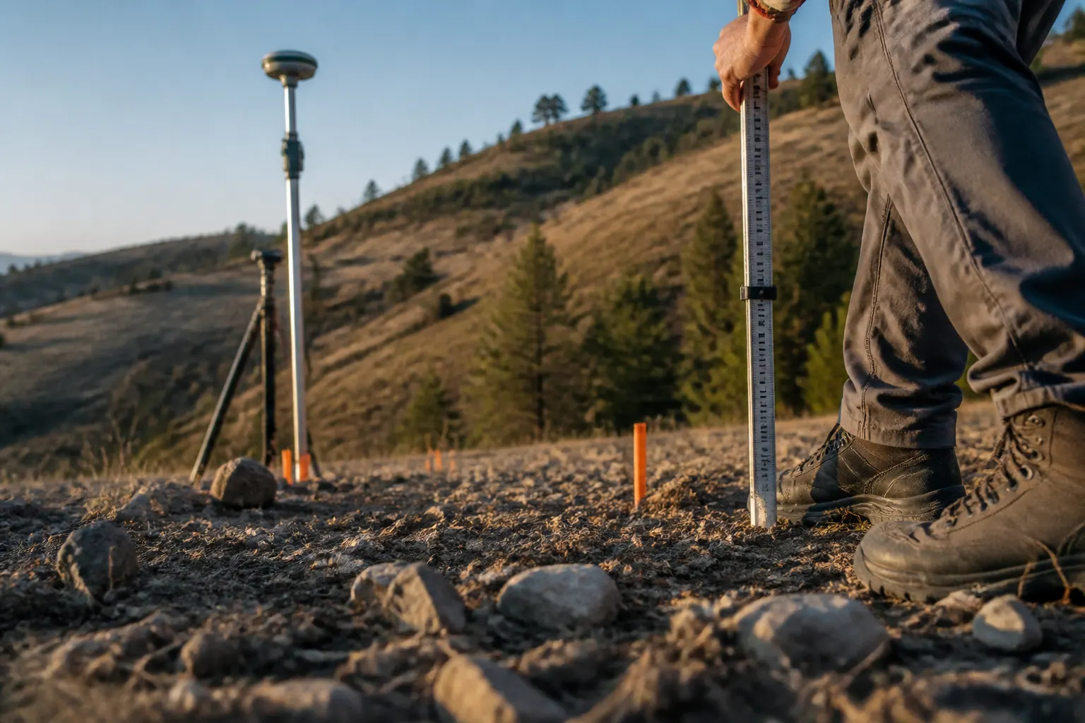 Ankara arazi kot ölçümü, GNSS ve nivelman çubuğu ile